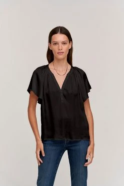Velvet By Graham & Spencer LORENA V-NECK BLOUSE Womens 16 Velvet By Graham & Spencer LORENA V-NECK BLOUSE Womens
