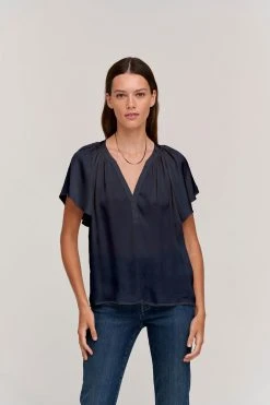 Velvet By Graham & Spencer LORENA V-NECK BLOUSE Womens 18 Velvet By Graham & Spencer LORENA V-NECK BLOUSE Womens