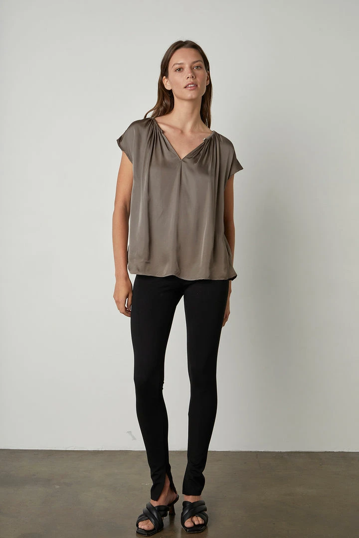 Velvet By Graham & Spencer ODETTE CAP SLEEVE BLOUSE 4 Velvet By Graham & Spencer ODETTE CAP SLEEVE BLOUSE