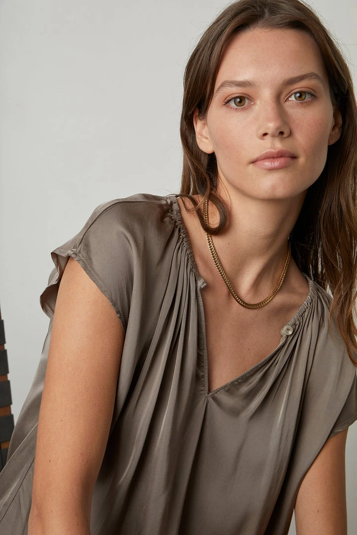 Velvet By Graham & Spencer ODETTE CAP SLEEVE BLOUSE 1 Velvet By Graham & Spencer ODETTE CAP SLEEVE BLOUSE