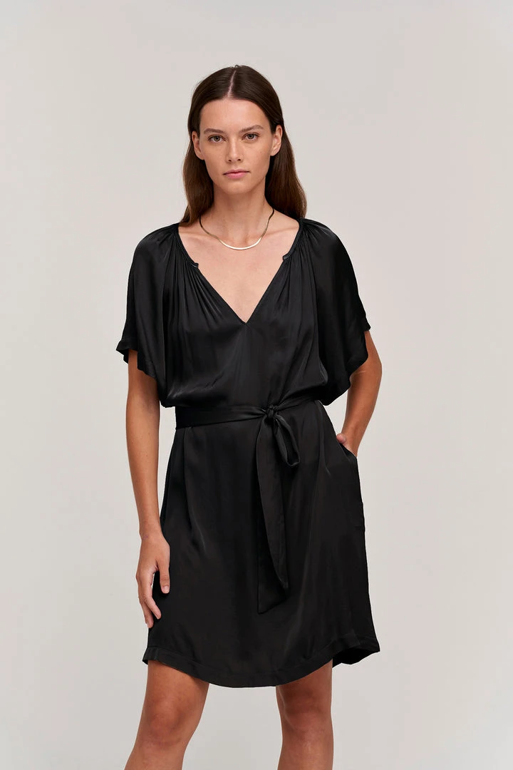 Velvet By Graham & Spencer SUZANNA SATIN VISCOSE DRESS 8 Velvet By Graham & Spencer SUZANNA SATIN VISCOSE DRESS