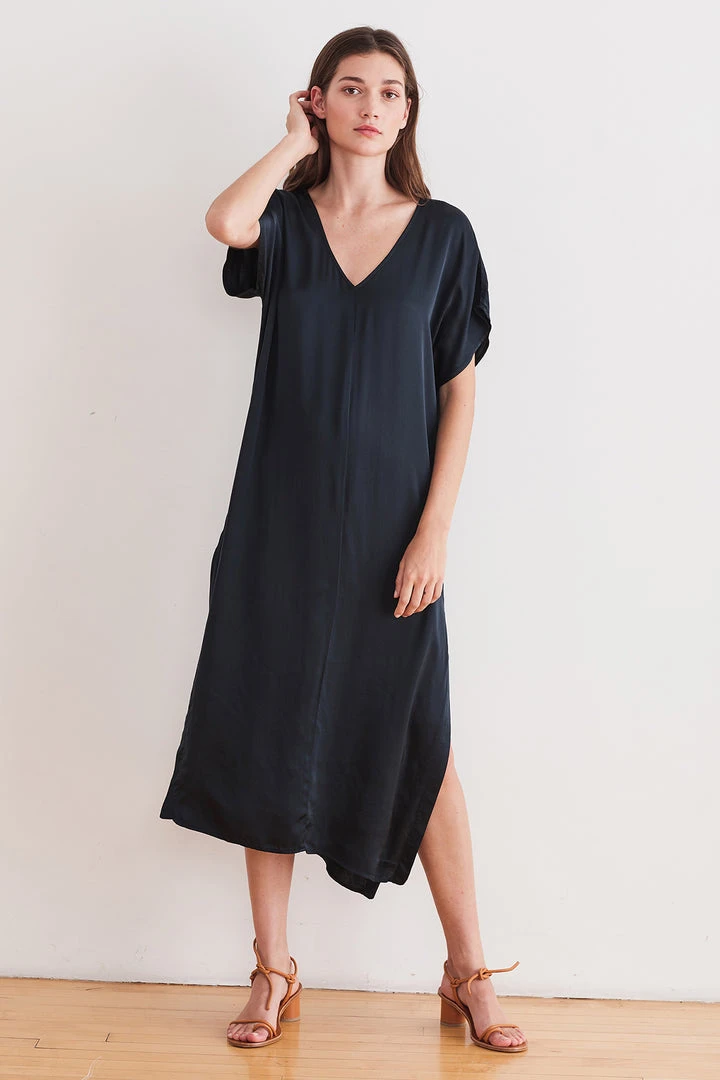 Velvet By Graham & Spencer SHAE SATIN DRESS Womens 1 Velvet By Graham & Spencer SHAE SATIN DRESS Womens