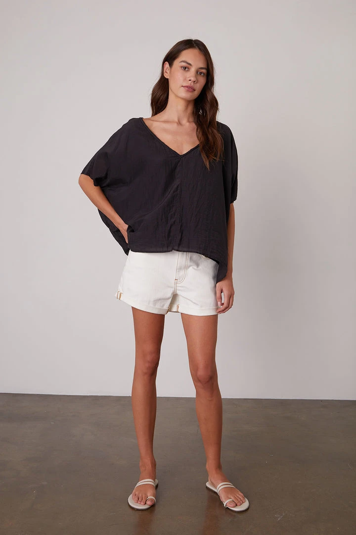 Velvet By Graham & Spencer ALINN BOXY V-NECK TOP 3 Velvet By Graham & Spencer ALINN BOXY V-NECK TOP