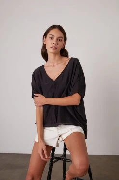 Velvet By Graham & Spencer ALINN BOXY V-NECK TOP 17 Velvet By Graham & Spencer ALINN BOXY V-NECK TOP
