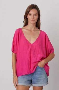 Velvet By Graham & Spencer ALINN BOXY V-NECK TOP 18 Velvet By Graham & Spencer ALINN BOXY V-NECK TOP