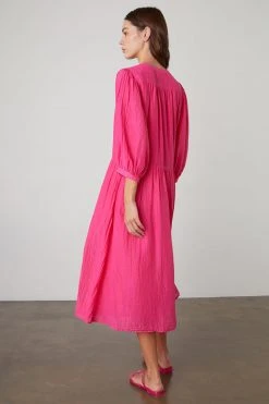 Velvet By Graham & Spencer Womens EMERSON BUTTON-UP MIDI DRESS 8 Velvet By Graham & Spencer Womens EMERSON BUTTON-UP MIDI DRESS