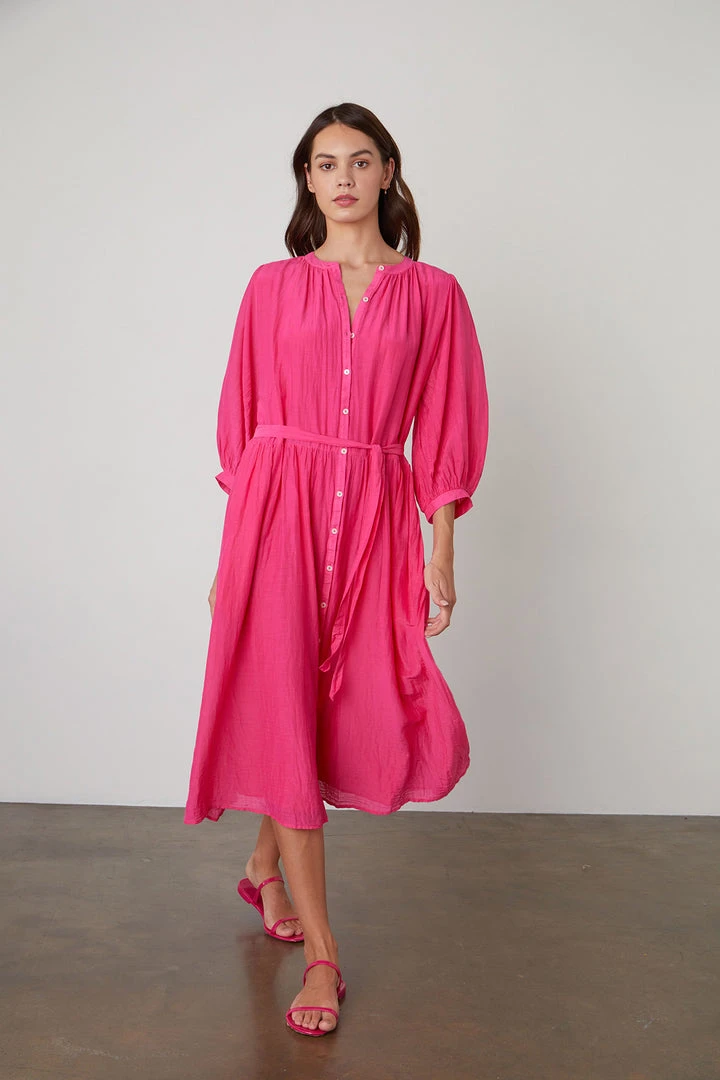 Velvet By Graham & Spencer Womens EMERSON BUTTON-UP MIDI DRESS 5 Velvet By Graham & Spencer Womens EMERSON BUTTON-UP MIDI DRESS