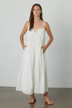 Velvet By Graham & Spencer Womens FARRAH RUFFLE CAMI DRESS