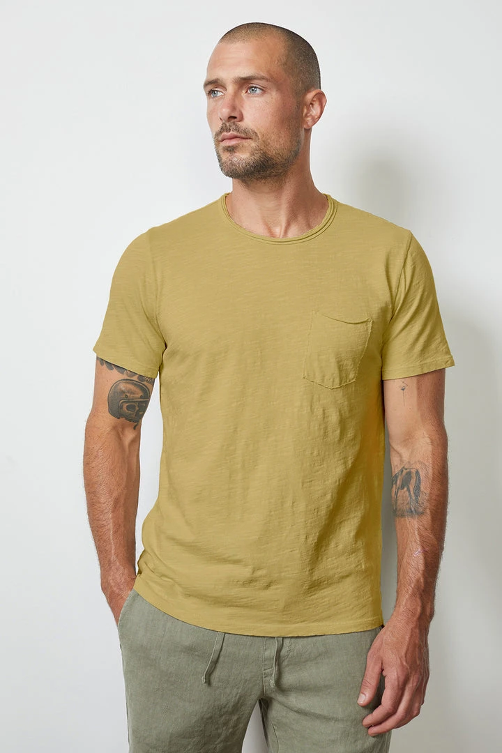 Velvet By Graham & Spencer CHAD RAW EDGE COTTON SLUB POCKET TEE 1 Velvet By Graham & Spencer CHAD RAW EDGE COTTON SLUB POCKET TEE