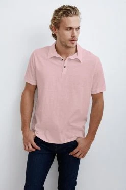 Velvet By Graham & Spencer Mens RANDALL COTTON SLUB POLO 28 Velvet By Graham & Spencer Mens RANDALL COTTON SLUB POLO