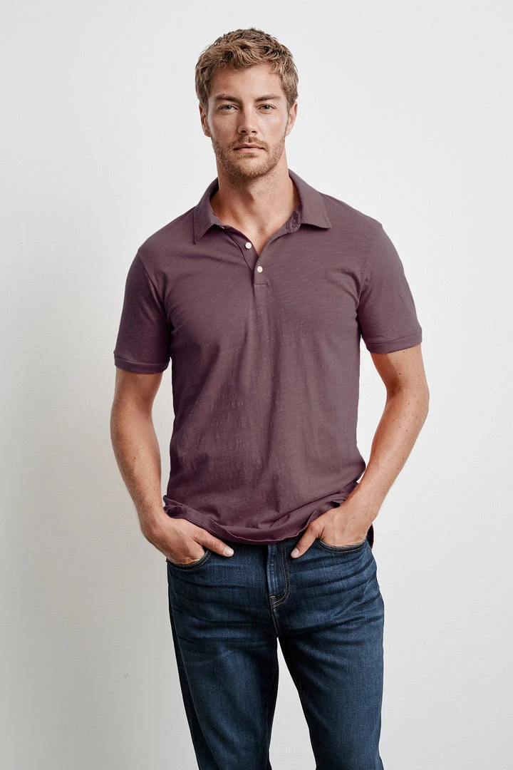 Velvet By Graham & Spencer Mens RANDALL COTTON SLUB POLO 5 Velvet By Graham & Spencer Mens RANDALL COTTON SLUB POLO