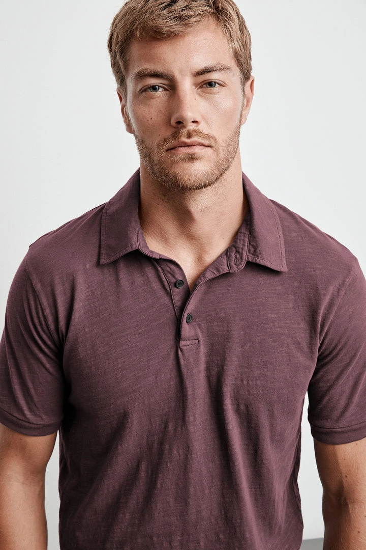 Velvet By Graham & Spencer Mens RANDALL COTTON SLUB POLO 3 Velvet By Graham & Spencer Mens RANDALL COTTON SLUB POLO
