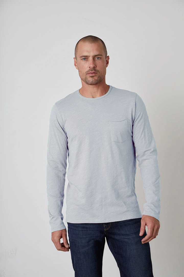 Velvet By Graham & Spencer SIMEON RAW EDGE COTTON SLUB TEE Mens 1 Velvet By Graham & Spencer SIMEON RAW EDGE COTTON SLUB TEE Mens