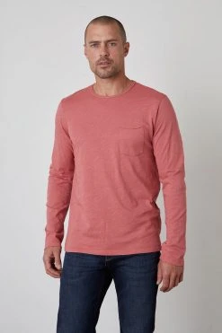 Velvet By Graham & Spencer SIMEON RAW EDGE COTTON SLUB TEE Mens 10 Velvet By Graham & Spencer SIMEON RAW EDGE COTTON SLUB TEE Mens