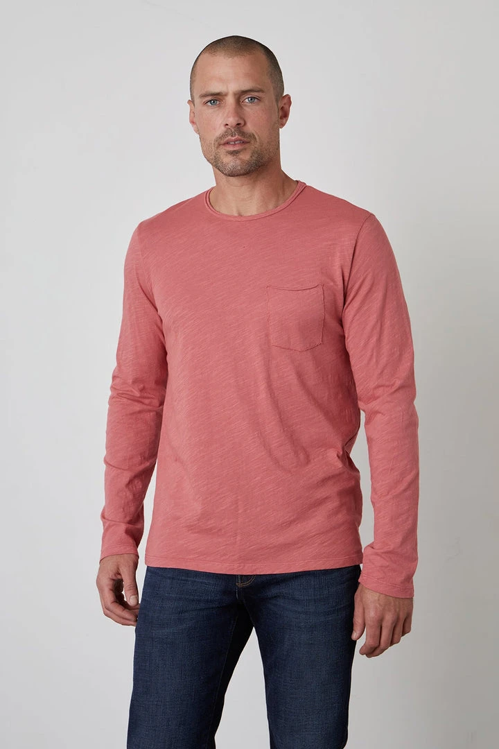 Velvet By Graham & Spencer SIMEON RAW EDGE COTTON SLUB TEE Mens 3 Velvet By Graham & Spencer SIMEON RAW EDGE COTTON SLUB TEE Mens
