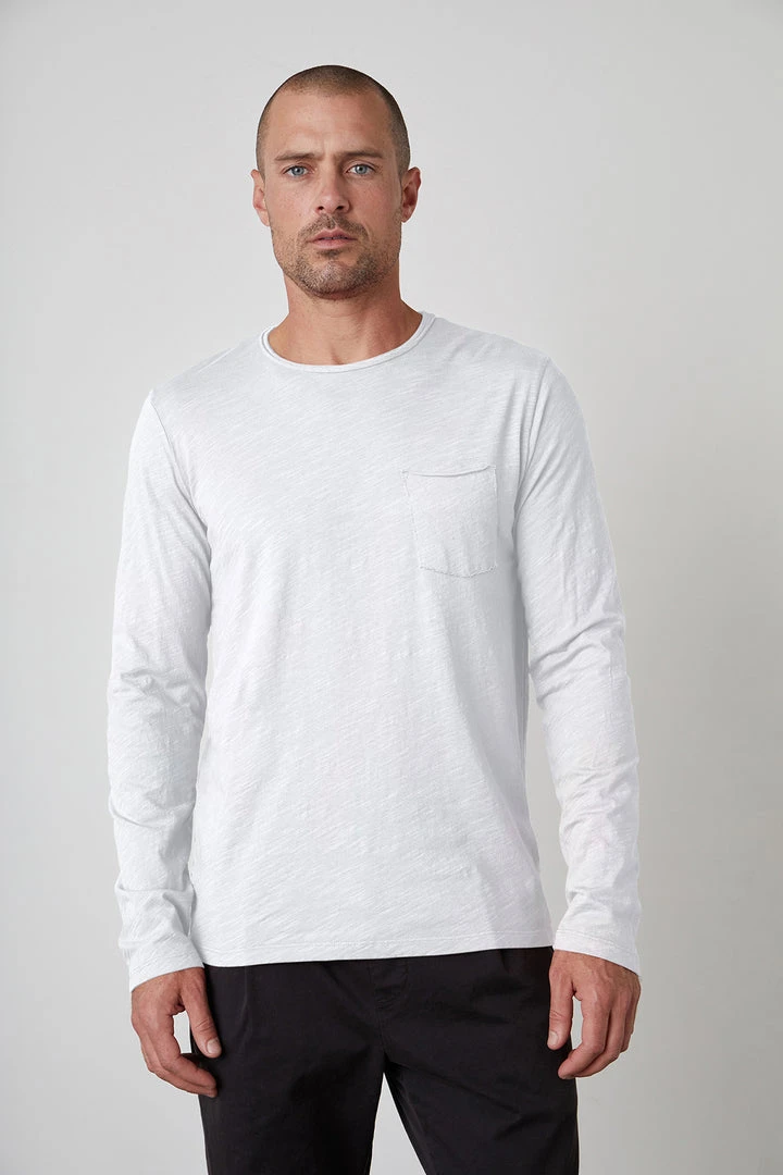 Velvet By Graham & Spencer Mens SIMEON RAW EDGE COTTON SLUB TEE 6 Velvet By Graham & Spencer Mens SIMEON RAW EDGE COTTON SLUB TEE