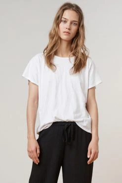Velvet By Graham & Spencer KIKI COTTON SLUB CREW TEE Womens