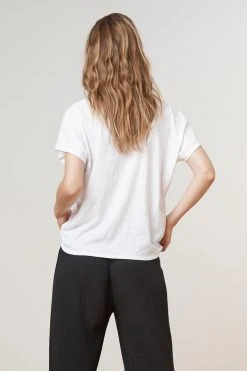Velvet By Graham & Spencer KIKI COTTON SLUB CREW TEE Womens