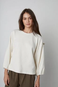 Velvet By Graham & Spencer PRIYA PUFF SLEEVE SWEATSHIRT Womens
