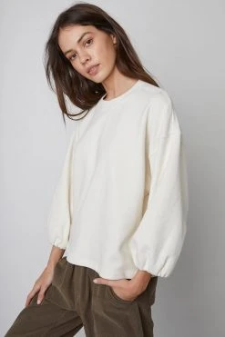 Velvet By Graham & Spencer PRIYA PUFF SLEEVE SWEATSHIRT Womens