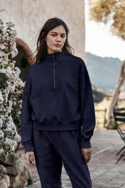 Velvet By Graham & Spencer ROXIE MOCK NECK ZIP SWEATSHIRT