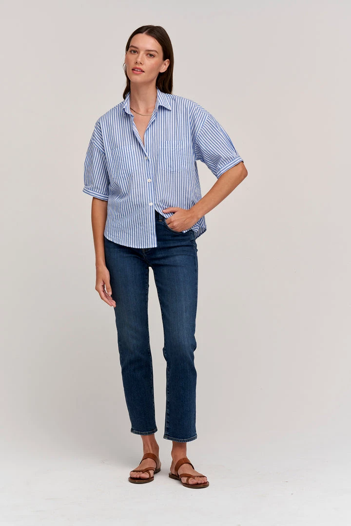 Velvet By Graham & Spencer BRANDY STRIPED BUTTON-UP SHIRT Womens 2 Velvet By Graham & Spencer BRANDY STRIPED BUTTON-UP SHIRT Womens