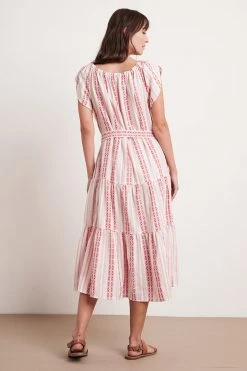 Velvet By Graham & Spencer TIAN STRIPE JACQUARD MAXI DRESS