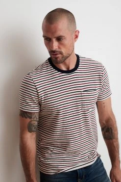 Velvet By Graham & Spencer ARCHIE STRIPED POCKET TEE Mens