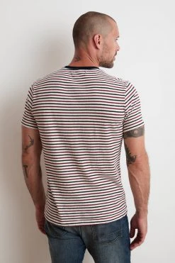 Velvet By Graham & Spencer ARCHIE STRIPED POCKET TEE Mens 5 Velvet By Graham & Spencer ARCHIE STRIPED POCKET TEE Mens