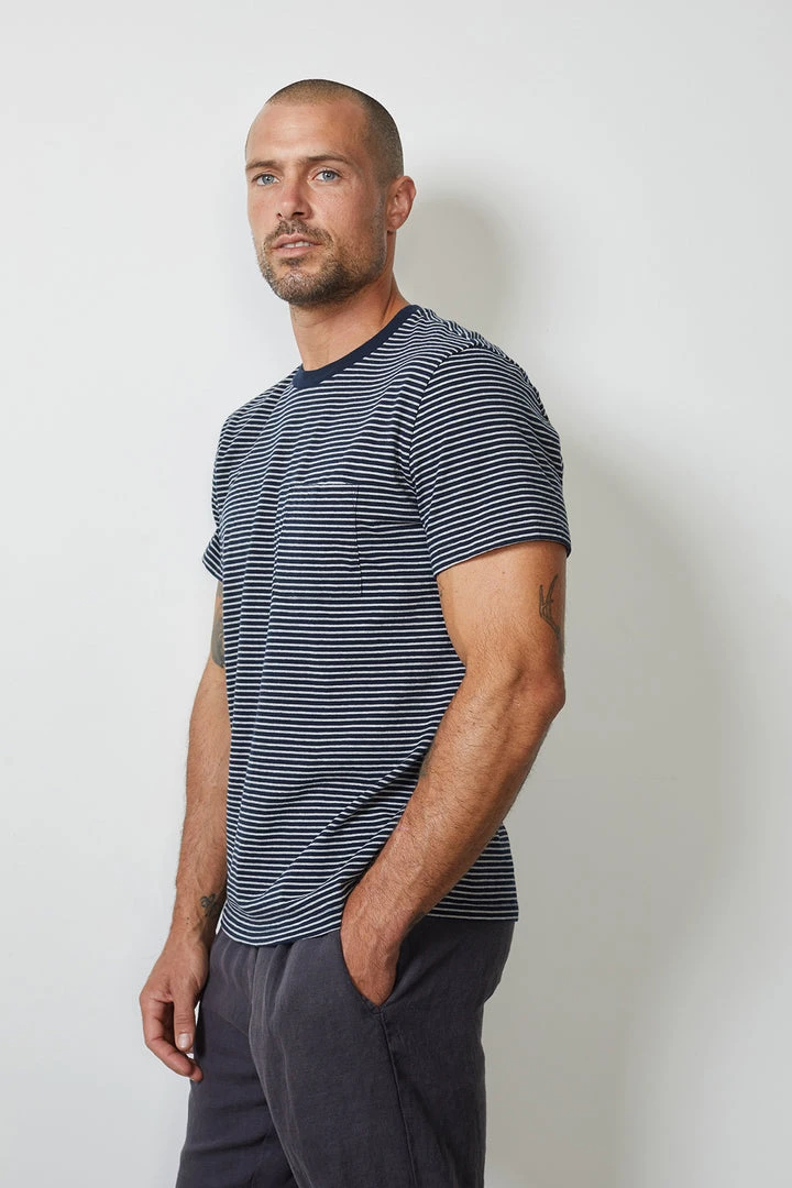 Velvet By Graham & Spencer EVAN STRIPED POCKET TEE 2 Velvet By Graham & Spencer EVAN STRIPED POCKET TEE