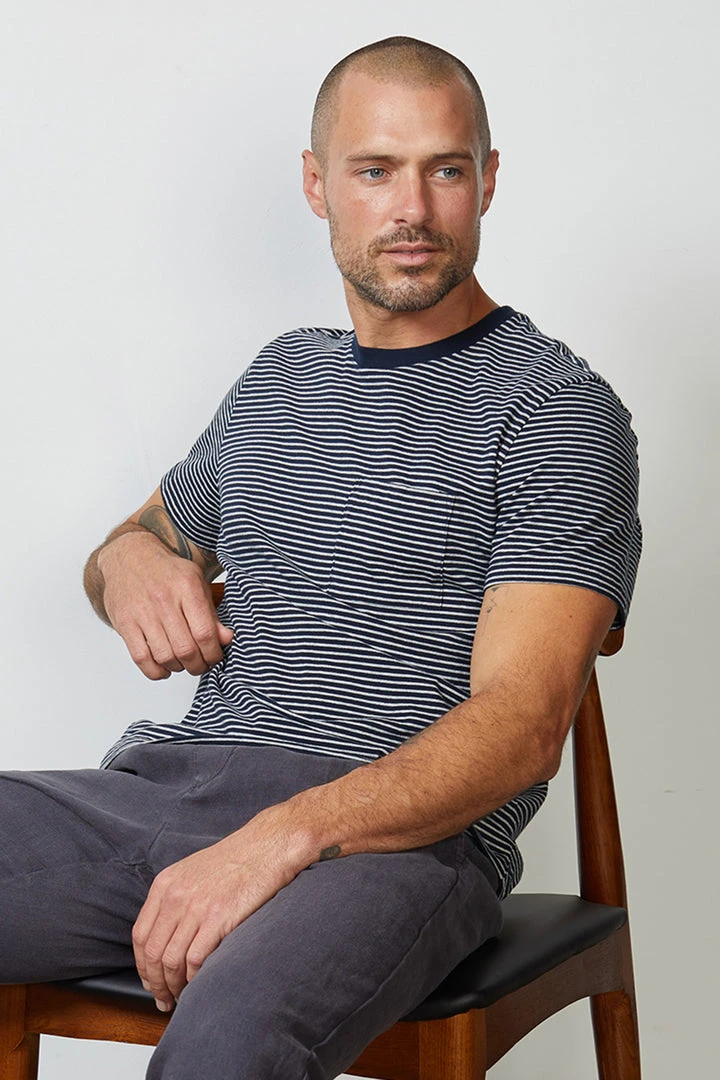Velvet By Graham & Spencer EVAN STRIPED POCKET TEE 4 Velvet By Graham & Spencer EVAN STRIPED POCKET TEE