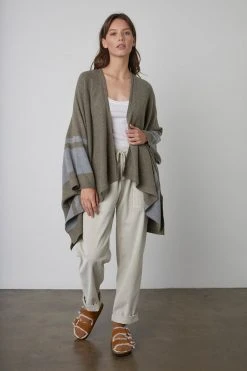 Velvet By Graham & Spencer HARPER OPEN FRONT PONCHO Womens