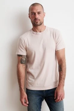 Velvet By Graham & Spencer TUCKER SUEDED JERSEY TEE Mens