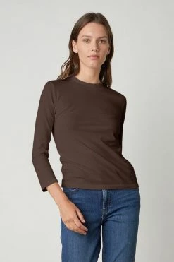 Velvet By Graham & Spencer QUINNY 3/4 SLEEVE MOCK NECK TEE Womens