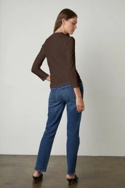 Velvet By Graham & Spencer QUINNY 3/4 SLEEVE MOCK NECK TEE Womens 8 Velvet By Graham & Spencer QUINNY 3/4 SLEEVE MOCK NECK TEE Womens