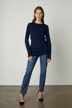 Velvet By Graham & Spencer ROZALIA SUEDED JERSEY TEE