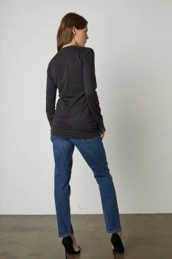 Velvet By Graham & Spencer ROZALIA SUEDED JERSEY TEE