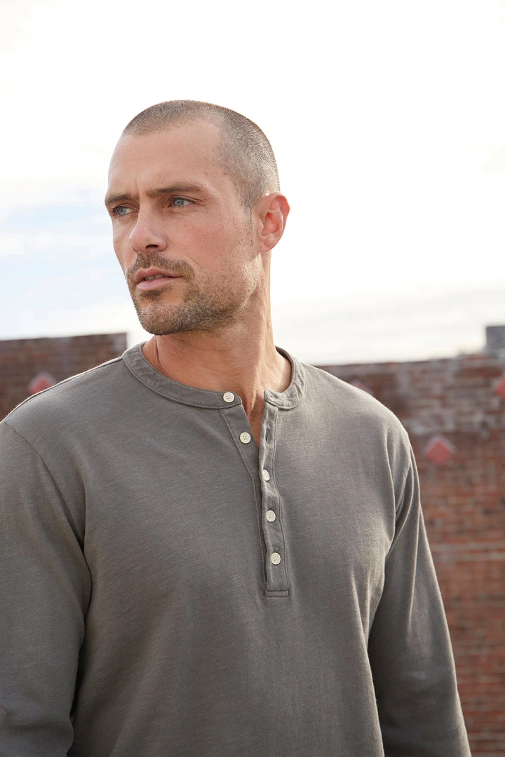 Velvet By Graham & Spencer CLARK SUEDED SLUB HENLEY Mens 2 Velvet By Graham & Spencer CLARK SUEDED SLUB HENLEY Mens