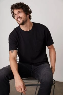 Velvet By Graham & Spencer Mens ERIK SUEDED SLUB POCKET TEE