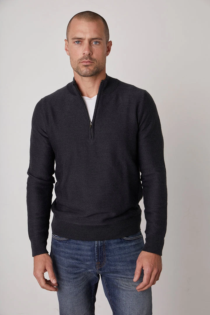 Velvet By Graham & Spencer LAMBERT MOCK NECK ZIP SWEATER 1 Velvet By Graham & Spencer LAMBERT MOCK NECK ZIP SWEATER