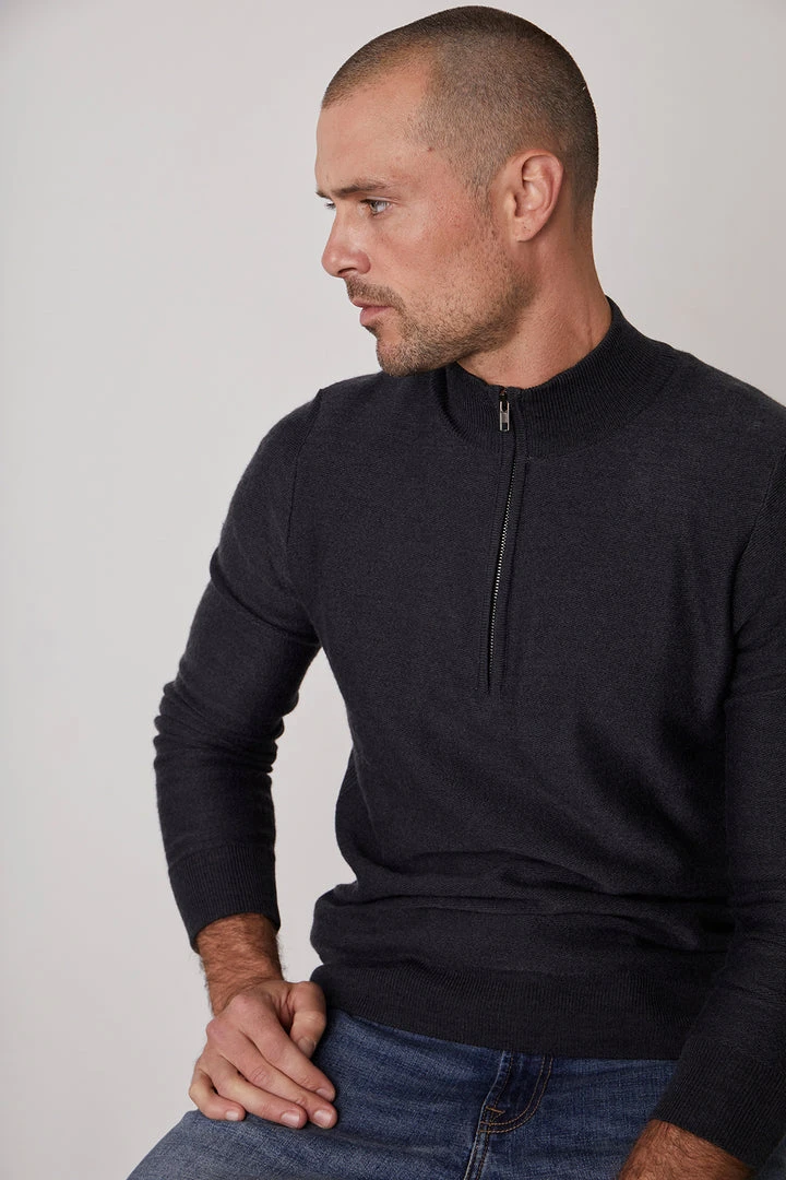 Velvet By Graham & Spencer LAMBERT MOCK NECK ZIP SWEATER 2 Velvet By Graham & Spencer LAMBERT MOCK NECK ZIP SWEATER