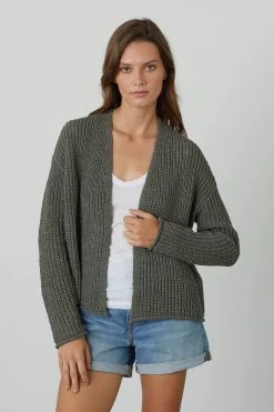 Velvet By Graham & Spencer Womens TERRAH OPEN FRONT CARDIGAN