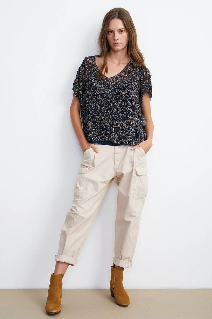 Velvet By Graham & Spencer Womens TRACIA SCOOP NECK PRINTED BLOUSE 9 Velvet By Graham & Spencer Womens TRACIA SCOOP NECK PRINTED BLOUSE