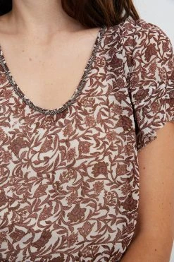 Velvet By Graham & Spencer Womens TRACIA SCOOP NECK PRINTED BLOUSE 23 Velvet By Graham & Spencer Womens TRACIA SCOOP NECK PRINTED BLOUSE