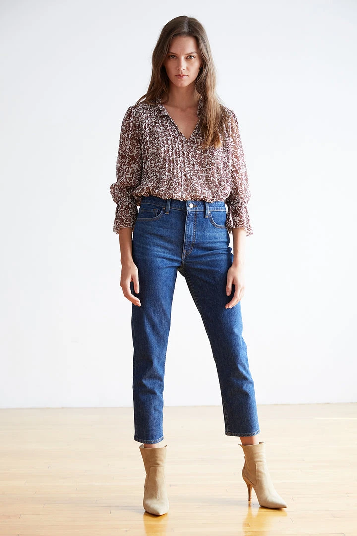 Velvet By Graham & Spencer WILONA PRINTED RUFFLE BLOUSE Womens 2 Velvet By Graham & Spencer WILONA PRINTED RUFFLE BLOUSE Womens