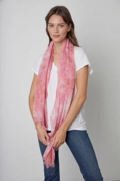 Velvet By Graham & Spencer Womens CHLOE TIE DYE SCARF