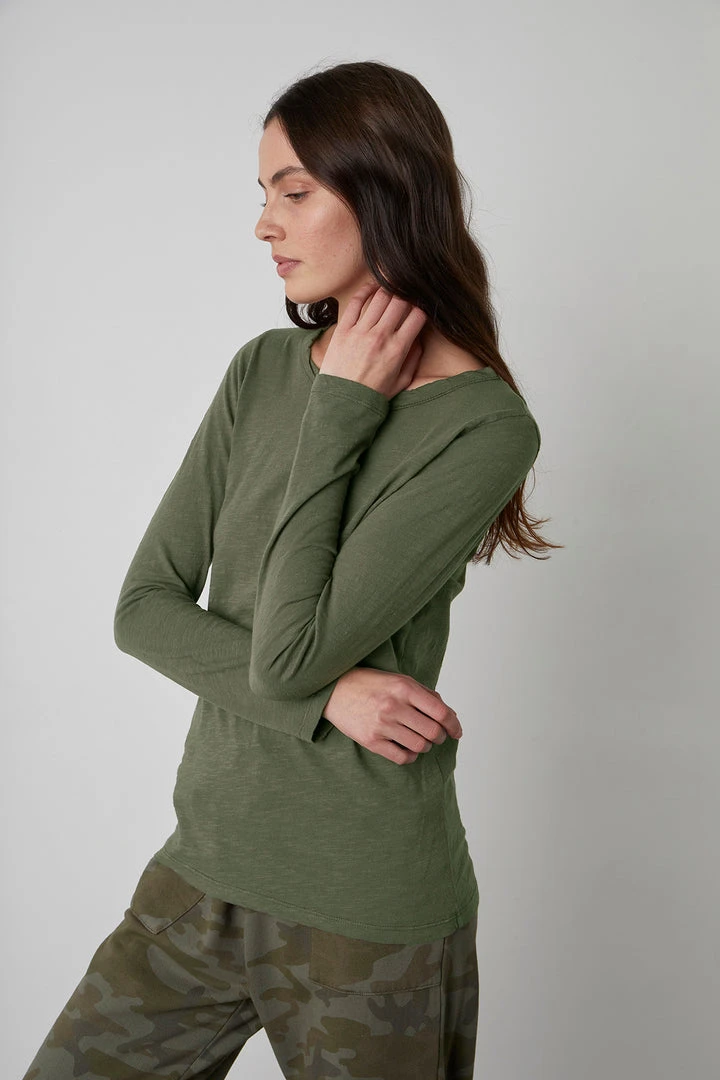 Velvet By Graham & Spencer LIZZIE ORIGINAL SLUB LONG SLEEVE TEE Womens 19 Velvet By Graham & Spencer LIZZIE ORIGINAL SLUB LONG SLEEVE TEE Womens