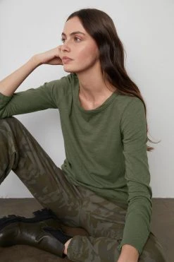 Velvet By Graham & Spencer LIZZIE ORIGINAL SLUB LONG SLEEVE TEE Womens 34 Velvet By Graham & Spencer LIZZIE ORIGINAL SLUB LONG SLEEVE TEE Womens