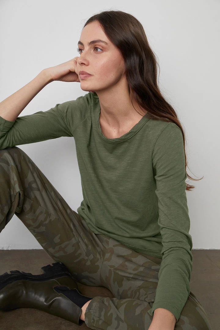 Velvet By Graham & Spencer LIZZIE ORIGINAL SLUB LONG SLEEVE TEE Womens 16 Velvet By Graham & Spencer LIZZIE ORIGINAL SLUB LONG SLEEVE TEE Womens