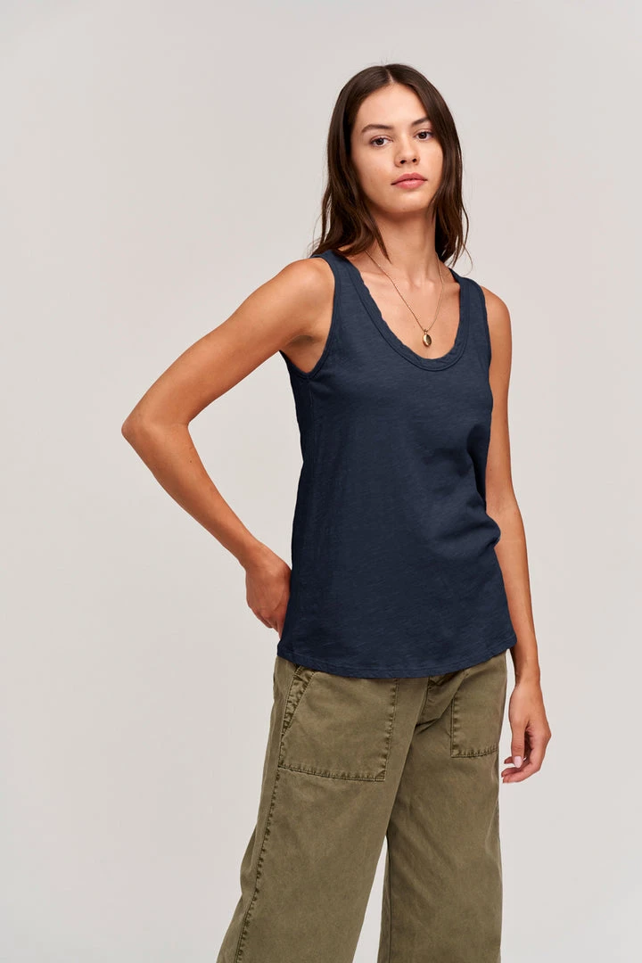 Velvet By Graham & Spencer Womens JOY ORIGINAL SLUB SCOOP NECK TANK 6 Velvet By Graham & Spencer Womens JOY ORIGINAL SLUB SCOOP NECK TANK